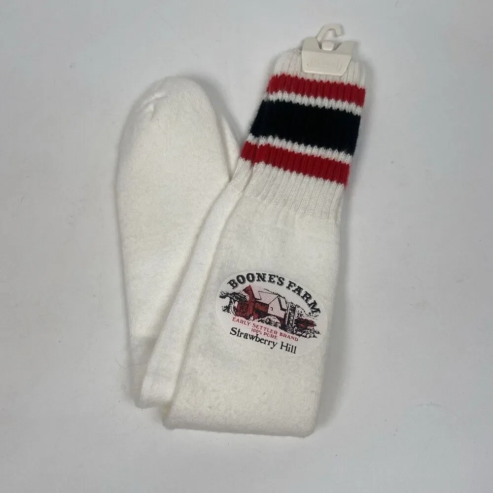 Vintage Sears Boone's Farm Strawberry Hill Tube Socks Late 70 Large 10-13